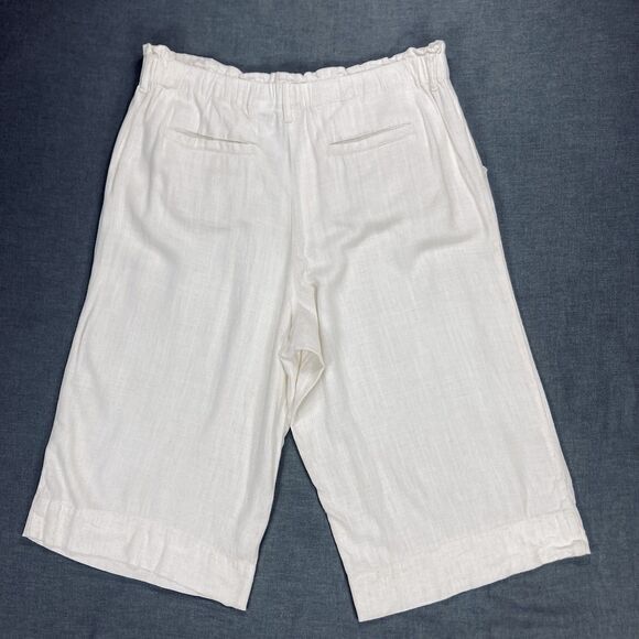 Ruby Rd Capri Pants Sz LP Ivory Elastic Waist Pockets Cottage Core Beachy Casual - Picture 5 of 13